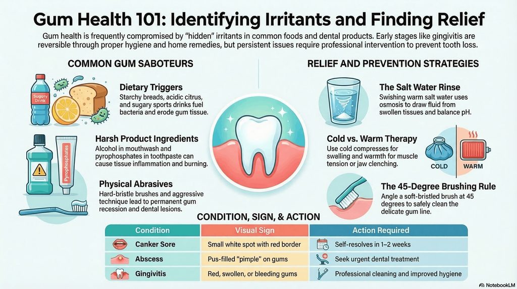 How to relieve sore gums (infographic)